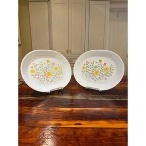 Set of 2 Vintage Corelle "Spring Meadow" Oval Platters